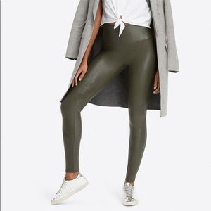 Spanx Faux Leather Legging Rich Olive - Small